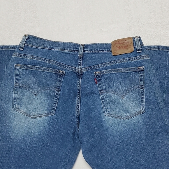 VINTAGE Y2K Levi's 515 Low Rise Stretch Stone Wash Bootcut Jeans 12 Long - Picture 7 of 12